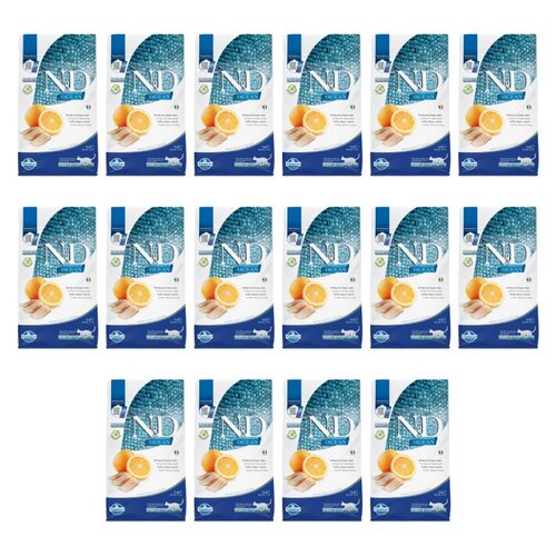 Karma dla kota FARMINA N&D Ocean Śledź i Pomarańcza Adult 16 x 300 g