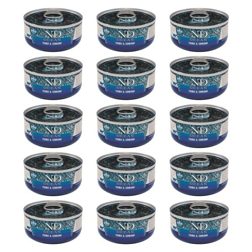 Karma dla kota FARMINA N&D Ocean Tuńczyk i krewetki 15 x 70 g