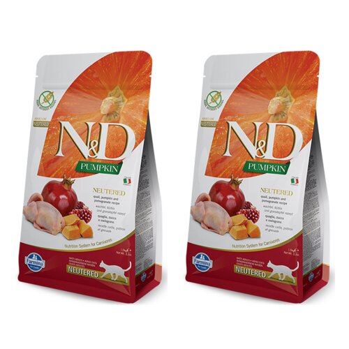 Karma dla kota FARMINA N&D Pumpkin Przepiórka z dynią i granatem 2 x 5 kg