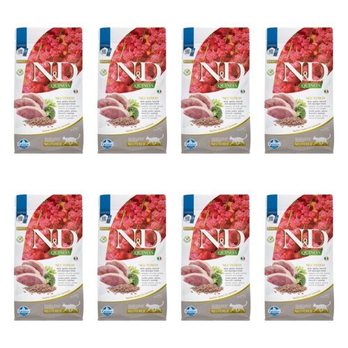 Karma dla kota FARMINA N&D Quinoa Neutered Kaczka z komosą ryżową z brokułami i szparagami 8 x 1.5 kg