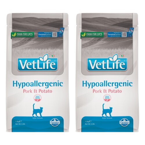 Karma dla kota FARMINA Vet Life Hypoallergenic Wieprzowina z ziemniakami 2 x 1.5 kg
