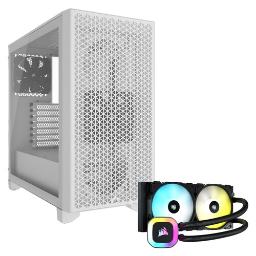 Obudowa CORSAIR 3000D Airflow Biały + Chłodzenie wodne CORSAIR iCUE H100 RGB