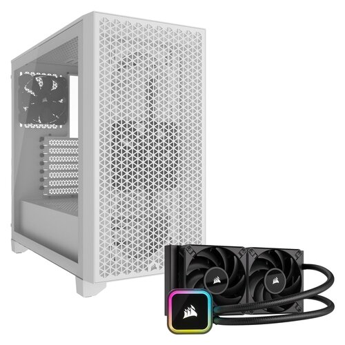Obudowa CORSAIR 3000D Airflow Biały + Chłodzenie wodne CORSAIR iCUE H115i RGB Elite