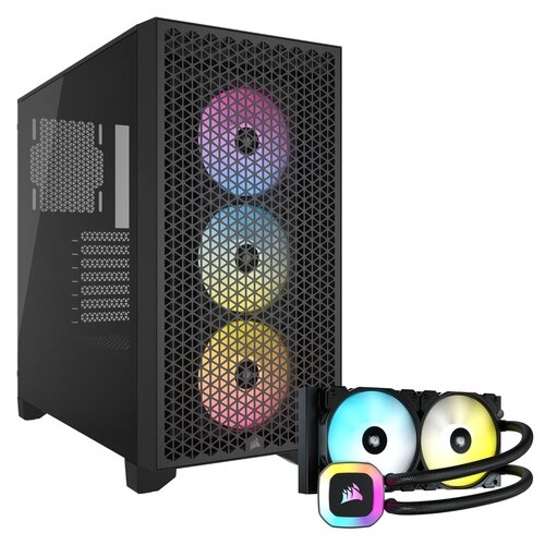 Obudowa CORSAIR 3000D Airflow RGB Czarny + Chłodzenie wodne CORSAIR iCUE H100 RGB