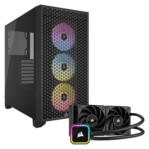 Obudowa CORSAIR 3000D Airflow RGB Czarny + Chłodzenie wodne CORSAIR iCUE H115i RGB Elite