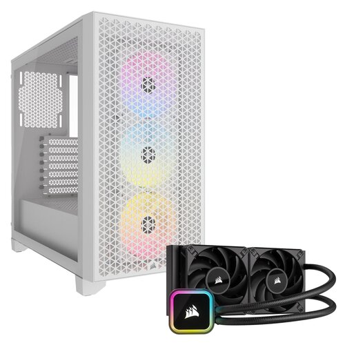 Obudowa CORSAIR 3000D Airflow RGB Biały + Chłodzenie wodne CORSAIR iCUE H115i RGB Elite