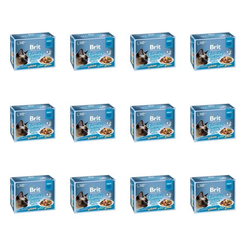 Karma dla kota BRIT Premium Family Plate Mix smaków (144 x 85 g)