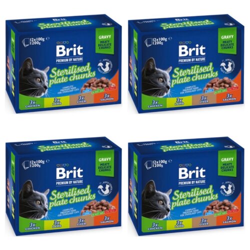 Karma dla kota BRIT Care Cat Pouches Sterile Plate (48 x 100 g)
