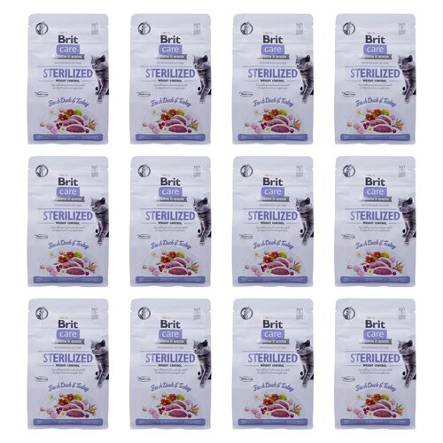 Karma dla kota BRIT  Care Sterilized Weight Control Kaczka i indyk 12 x 400 g