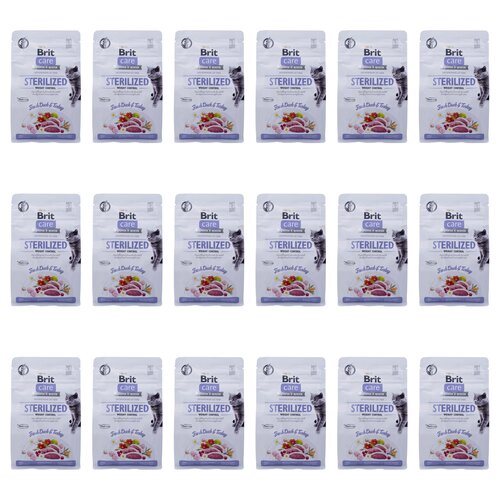 Karma dla kota BRIT CARE Sterilized Weight Control Kaczka i indyk 18 x 400 g