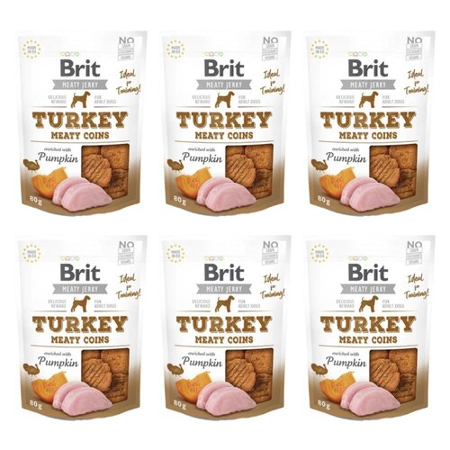 Przysmak dla psa BRIT Jerky Turkey Meaty Coins Pumpkin 6 x 80 g