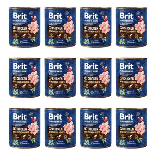 Karma dla psa BRIT Premium by Nature Kurczak z sercami 12 x 800 g