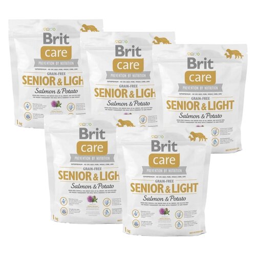 Karma dla psa BRIT CARE Dog Grain-Free Senior & Light Łosoś i ziemniak 5 x 1 kg