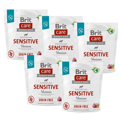 Karma dla psa BRIT Care Dog Grain Free Sensitive Venison Dziczyzna z ziemniakami 5 x 1 kg