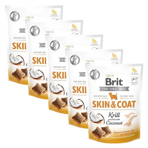 Przysmak dla psa BRIT CARE Dog Functional Snack Skin&Coat Kryl z kokosem 5 x 150g