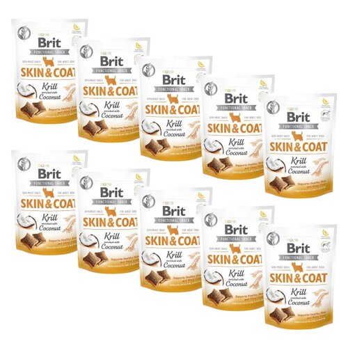 Przysmak dla psa BRIT CARE Dog Functional Snack Skin&Coat Kryl z kokosem 10 x 150g
