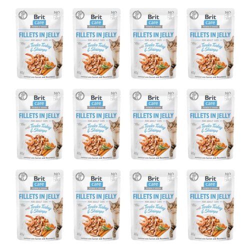 Karma dla kota BRIT CARE Fillets In Jelly Tender Turkey&Shrimps 12 x 85 g