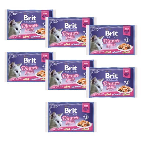 Karma dla kota BRIT Premium Cat Jelly Fillet Dinner Plate Mix Smaków 28 x 85 g