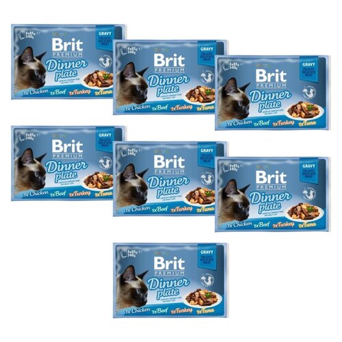 Karma dla kota BRIT Premium Cat Gravy Fillet Dinner Plate Mix Smaków 28 x 85 g