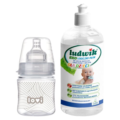 Butelka LOVI Trends Harmony 120 ml + Płyn do mycia butelek i smoczków LUDWIK CG1010102ZEKL0121 475 ml