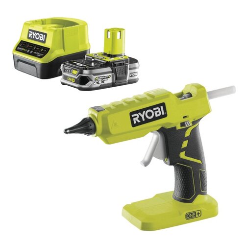 Pistolet do kleju RYOBI R18GLU-0 + Akumulator RYOBI RC18120-125 2.5Ah 18V + Ładowarka