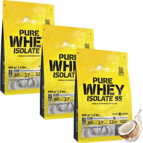 Odżywka białkowa OLIMP Pure Whey Isolate 95 Kokosowy 3 x 600 g Bez laktozy