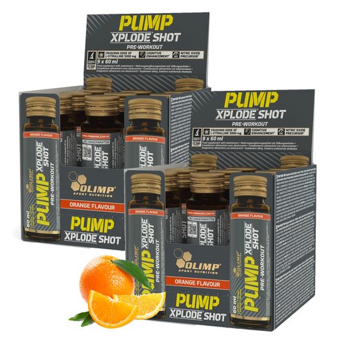 Przedtreningówka OLIMP Pump Xplode Shot Pomarańczowy 18 x 60 ml