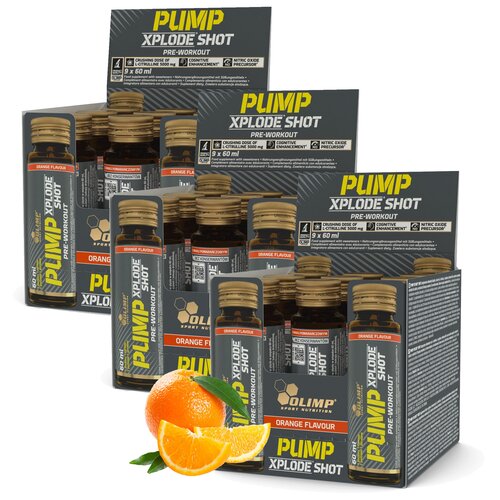 Przedtreningówka OLIMP Pump Xplode Shot Pomarańczowy 27 x 60 ml