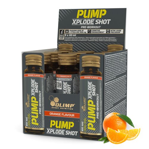 Przedtreningówka OLIMP Pump Xplode Shot Pomarańczowy 9 x 60 ml