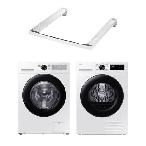 Pralka SAMSUNG WW80CGC04DAH AI Energy EcoBubble 8kg 1400 obr + Suszarka SAMSUNG DV5000D DV90DG52A0AE z pompą ciepła Optimal Dry + Łącznik SAMSUNG SKK-5EW