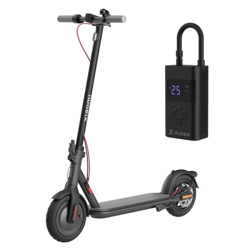 Hulajnoga elektryczna XIAOMI Scooter 4 NE 35km 300W 10" Czarny + Pompka rowerowa XRIDER z funkcją powerbank XR00AP01