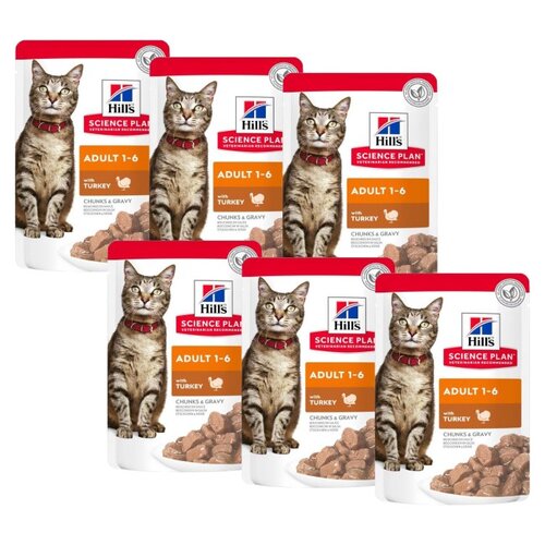 Karma dla kota HILL'S Science Plan Feline Adult Indyk 6 x 85 g