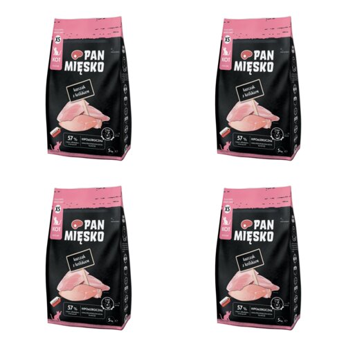 Karma dla kota PAN MIĘSKO Kurczak z królikiem 4 x 5 kg