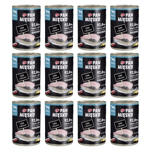 Karma dla psa PAN MIĘSKO Indyk z dorszem 12 x 400 g