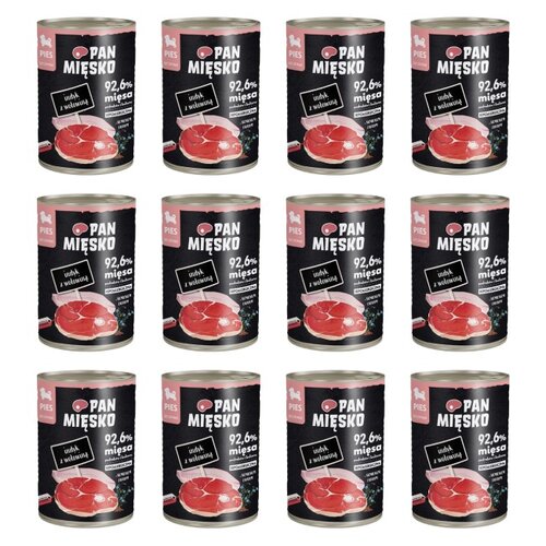 Karma dla psa PAN MIĘSKO Indyk z wołowiną 12 x 400 g