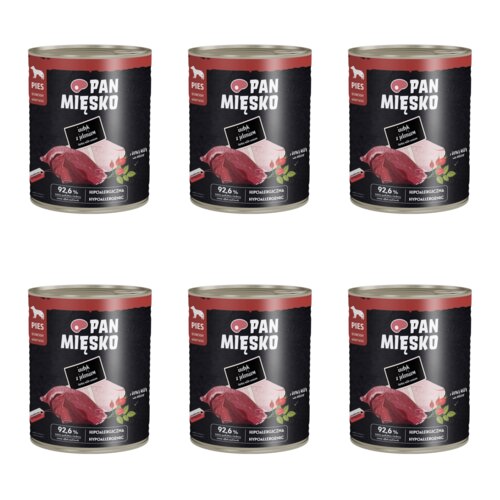Karma dla psa PAN MIĘSKO Indyk z jeleniem 6 x 800 g