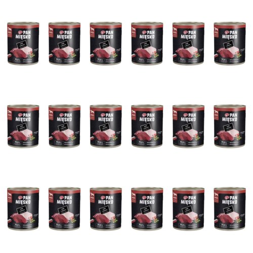 Karma dla psa PAN MIĘSKO Indyk z jeleniem 18 x 800 g