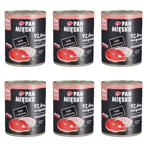 Karma dla psa PAN MIĘSKO Indyk z wołowiną 6 x 800 g