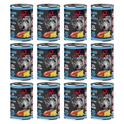 Karma dla psa ALPHA SPIRIT Łosoś z ananasem 12 x 400 g