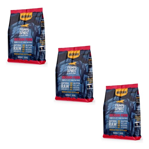 Karma dla psa półwilgotna PRIMAL SPIRIT Iberian Pork 3 x 1 kg
