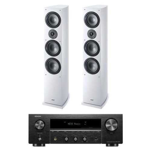 Amplituner DENON DRA-900H Czarny + Kolumny głośnikowe HECO Victa Elite 702 Białe (2 szt.)