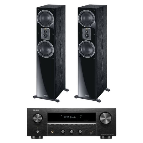 Amplituner DENON DRA-900H Czarny + Kolumny głośnikowe MAGNAT Signature 505 Czarne (2 szt.)