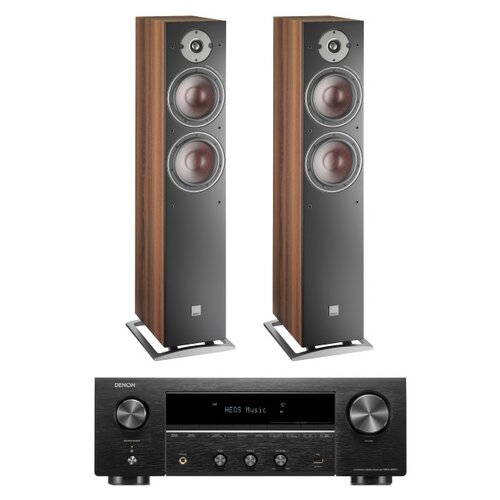 Amplituner DENON DRA-900H Czarny + Kolumny głośnikowe DALI Oberon 7 Ciemny orzech (2 szt.)