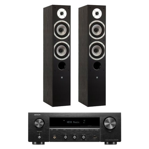 Amplituner DENON DRA-900H Czarny + Kolumny głośnikowe WILSON Six Czarne (2 szt.)