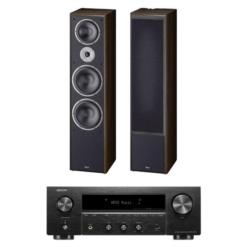 Amplituner DENON DRA-900H Czarny + Kolumny głośnikowe MAGNAT Monitor Supreme 2002 Mocca (2 szt.)