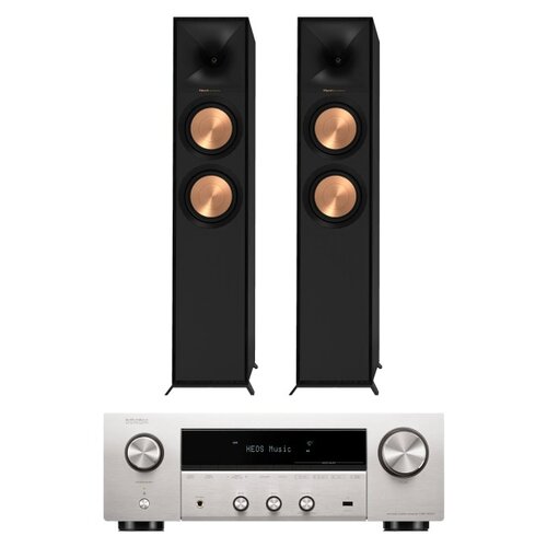 Amplituner DENON DRA-900H Srebrny + Kolumny głośnikowe KLIPSCH R-600F Czarne (2 szt.)