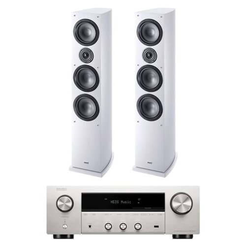 Amplituner DENON DRA-900H Srebrny + Kolumny głośnikowe HECO Victa Elite 702 Białe (2 szt.)