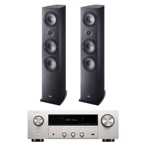 Amplituner DENON DRA-900H Srebrny + Kolumny głośnikowe HECO Victa Elite 702 Czarne (2 szt.)