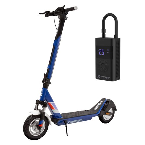Hulajnoga elektryczna APRILIA Tuareg 40km 350W Amortyzacja 10" Granatowy + Pompka rowerowa XRIDER z funkcją powerbank XR00AP01
