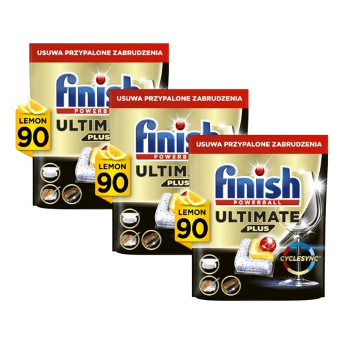 Kapsułki do zmywarki FINISH Powerball Ultimate Plus All in 1 Lemon 3 x 90 szt.